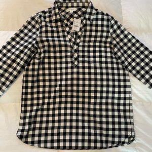 Black and white plaid shirt from J. Crew.